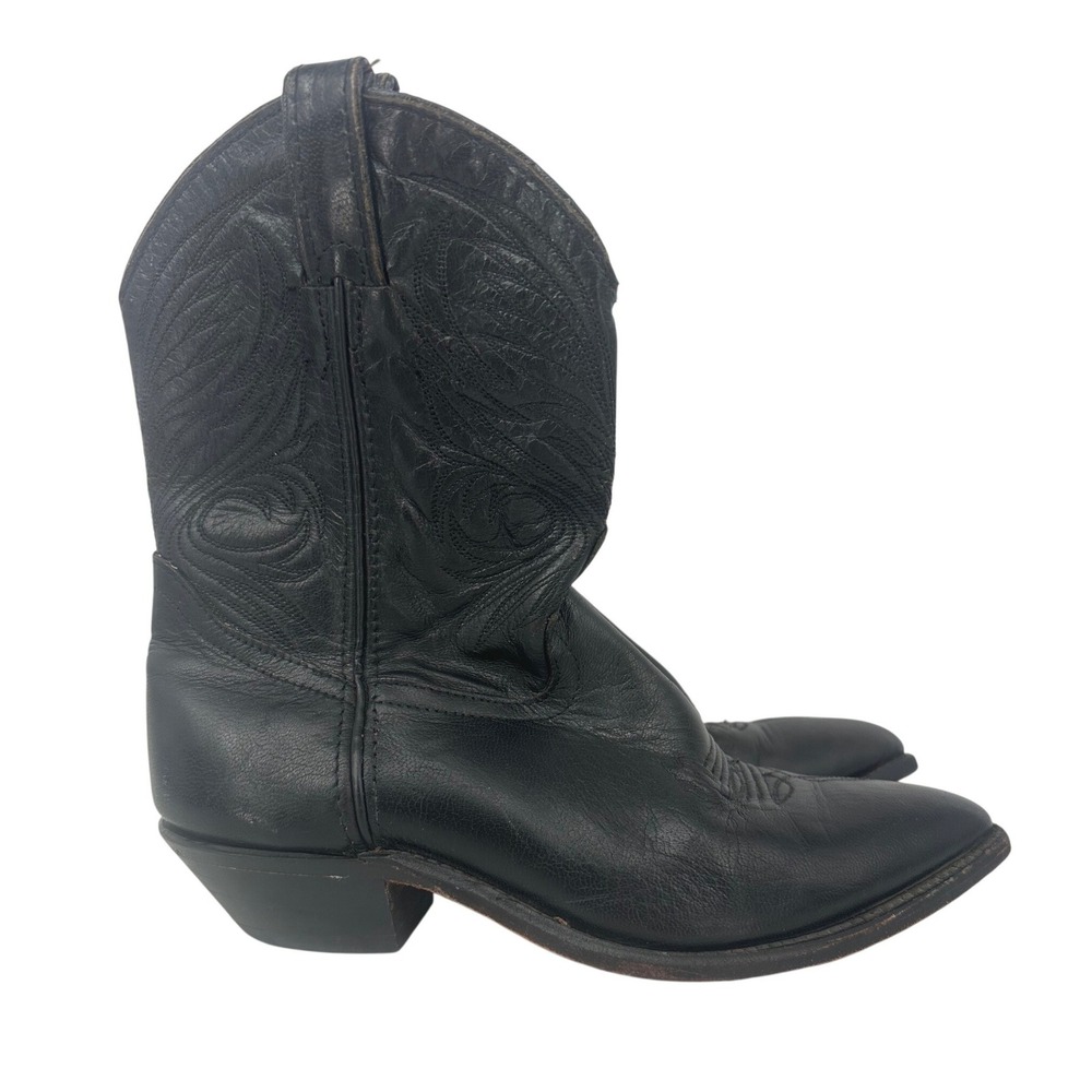 Vintage Code West Cowboy Boots Womens 7 Black Leather‎ Western Cowgirl Rodeo
